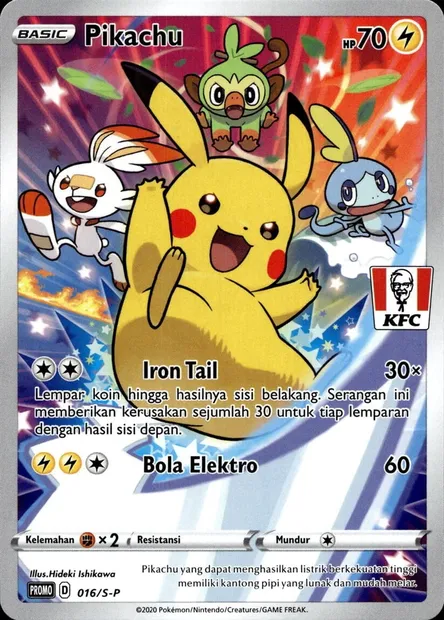Pikachu, Pokémon card S-P 016-2 — S-P: Sword & Shield Promos set