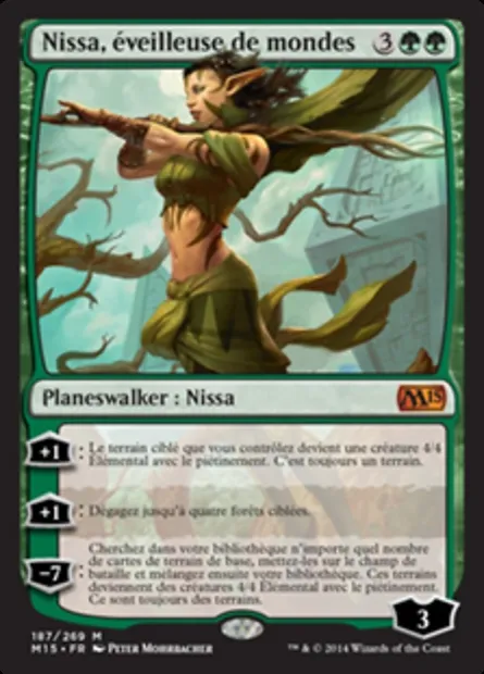 Nissa, éveilleuse de mondes, carte Magic M15 187 — extension Magic 2015