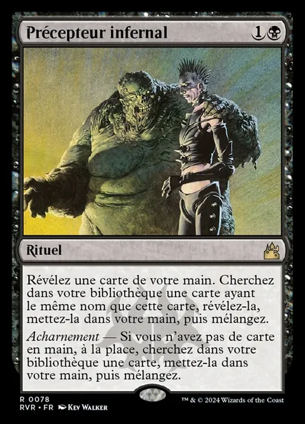 Précepteur infernal, carte Magic RVR 78 — extension Ravnica Remastered