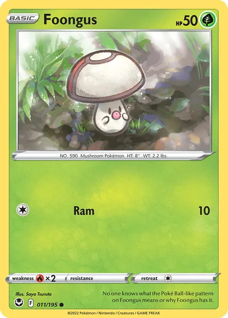 Foongus, Pokémon card SIT 011 — Silver Tempest set