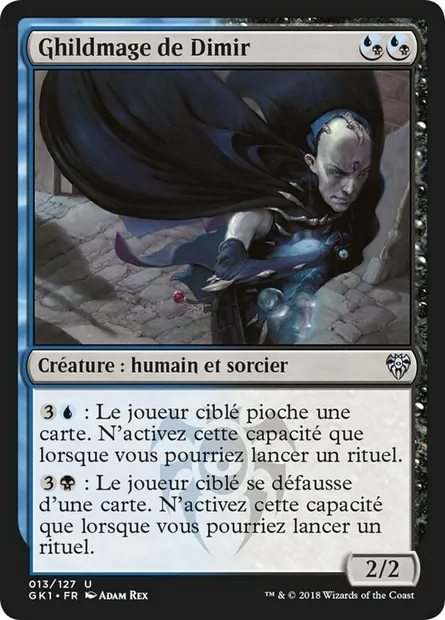 Ghildmage de Dimir, carte Magic GK1 13 — extension GRN Guild Kit
