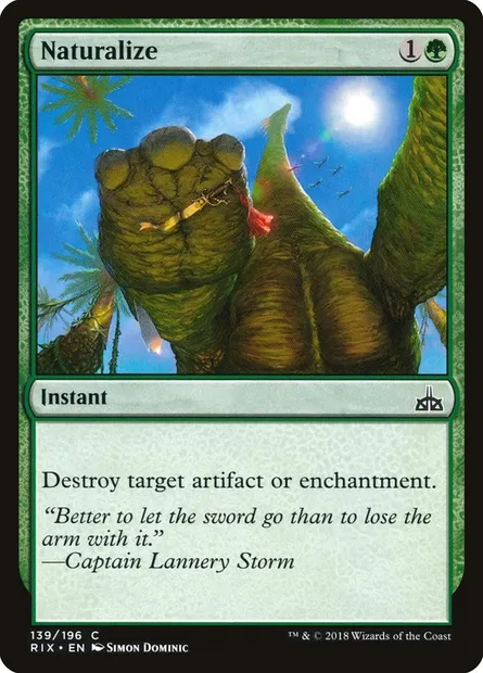 Naturalize, Magic card RIX 139 — Rivals of Ixalan set