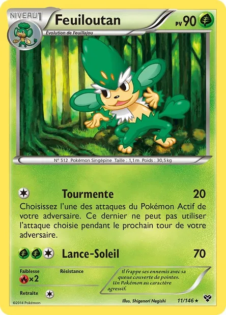 Feuiloutan, carte Pokémon XY 11 — extension XY