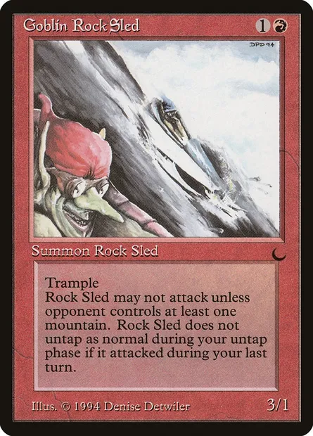 Goblin Rock Sled, Magic card DRK 67 — The Dark set