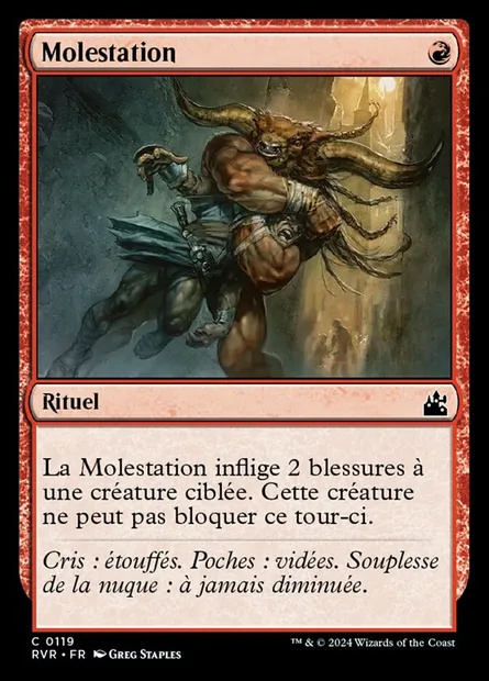 Molestation, carte Magic RVR 119 — extension Ravnica Remastered