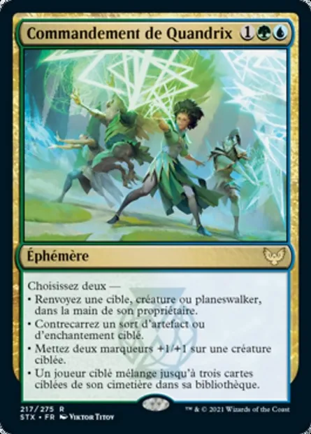 Commandement de Quandrix, carte Magic STX 217 — extension Strixhaven: l'Académie des Mages