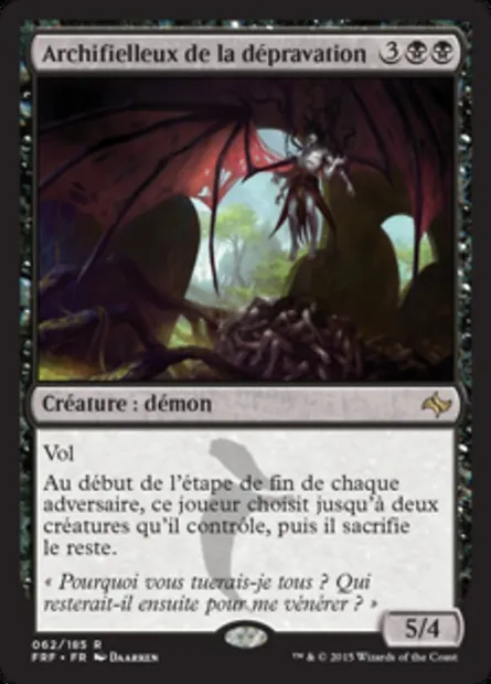 Archifielleux de la dépravation, carte Magic FRF 62 — extension Destin reforgé