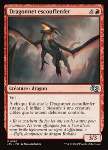 Dragonnet escouflenfer, carte Magic J25 562 — extension Foundations Jumpstart