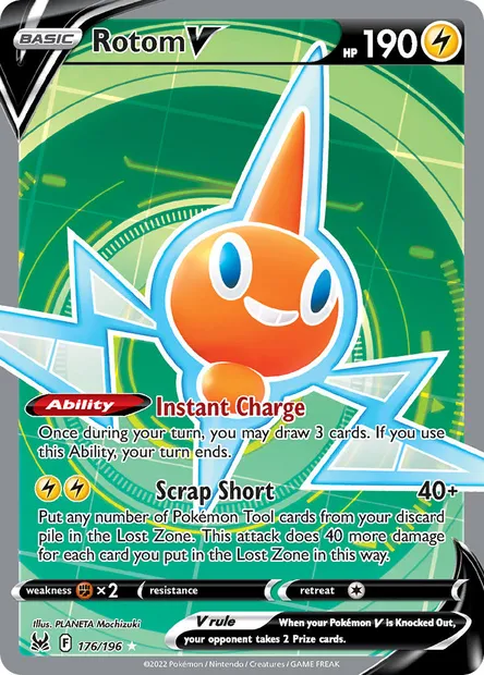 Rotom V, Pokémon card LOR 176 — Lost Origin set
