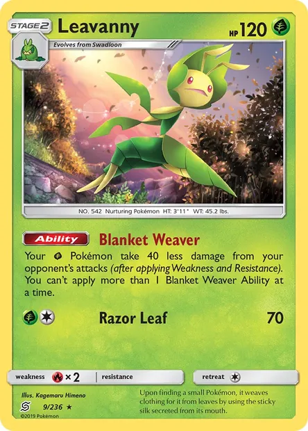 Leavanny, Pokémon card UNM 9 — Unified Minds set