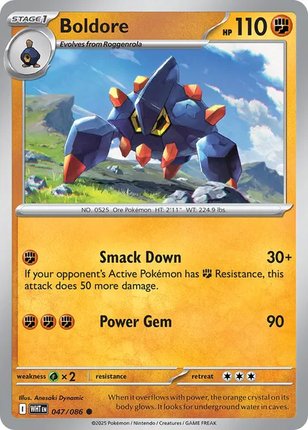 Boldore, Pokémon card WHT 047 — White Flare set