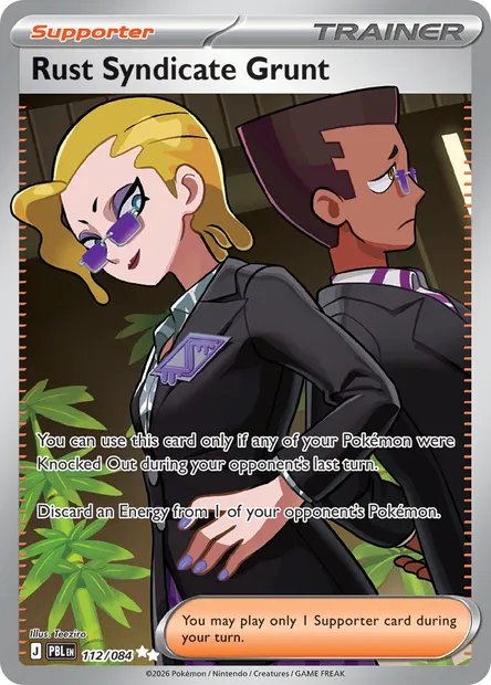 Rust Syndicate Grunt, Pokémon card PBL 112 — Pitch Black set