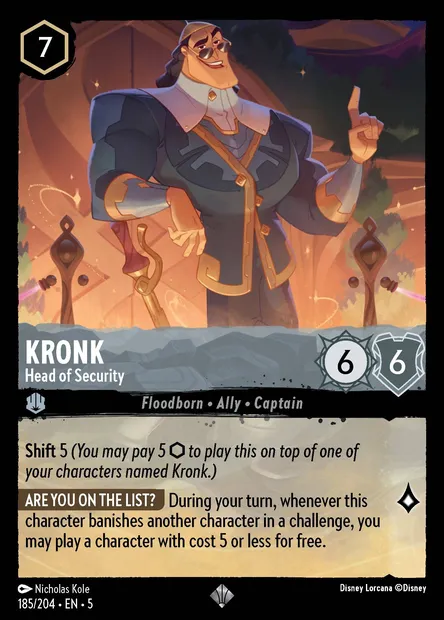 Kronk - Head of Security, Disney Lorcana card CH5-185 — Shimmering Skies set