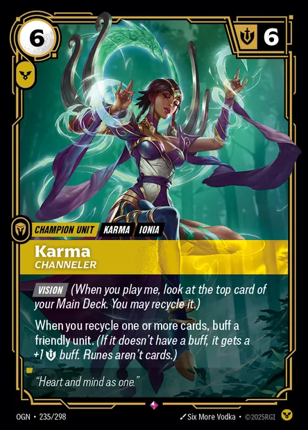 Karma, carte Riftbound OGN 235 — extension Origins