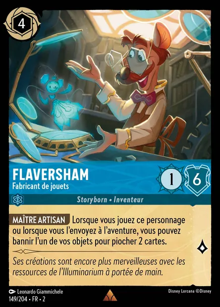 Flaversham - Fabricant de jouets, carte Disney Lorcana CH2-149 — extension L'Ascension des Floodborn