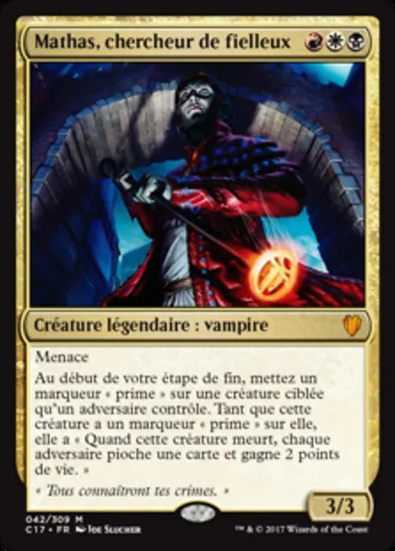 Mathas, chercheur de fielleux, carte Magic C17 42 — extension Commander 2017