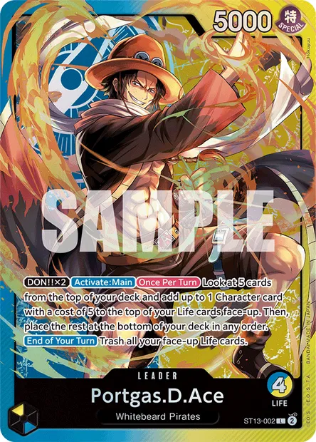 Portgas.D.Ace, One Piece card ST13-002 — The Three Brothers set
