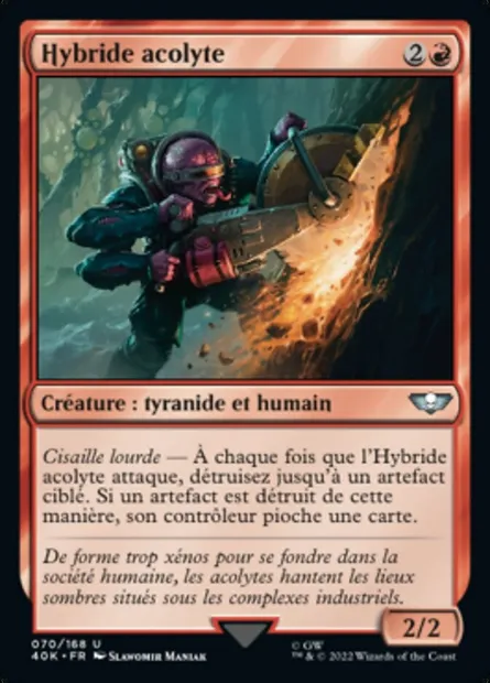 Hybride acolyte, carte Magic 40K 70 — extension Warhammer 40,000 Commander