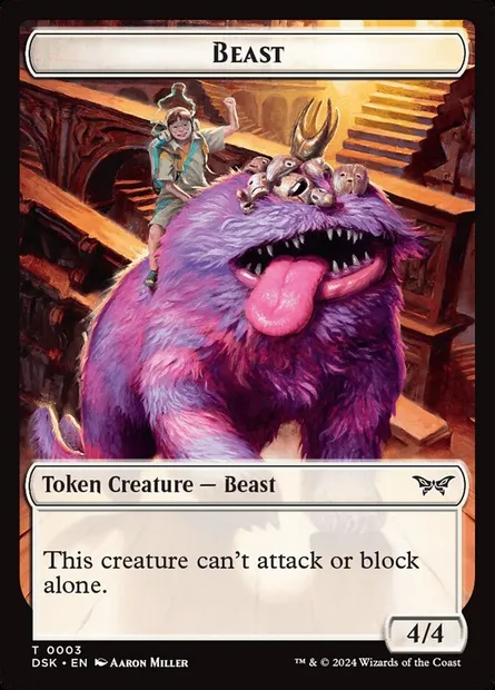 Beast, carte Magic TDSK 3 — extension Duskmourn: House of Horror Tokens