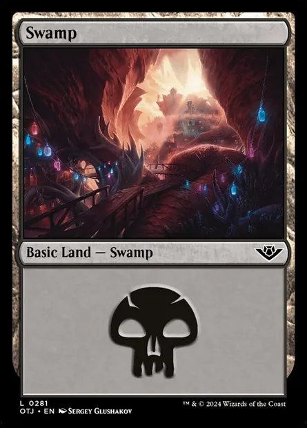 Swamp, Magic card OTJ 281 — Outlaws of Thunder Junction set