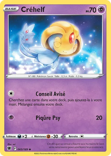 Créhelf, carte Pokémon ASR 065 — extension Astres Radieux