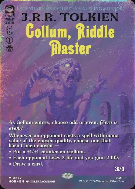 Gollum, Riddle Master, Magic card HOB 277 — The Hobbit set