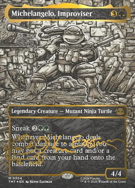 Michelangelo, Improviser, Magic card TMT 304 — Teenage Mutant Ninja Turtles set