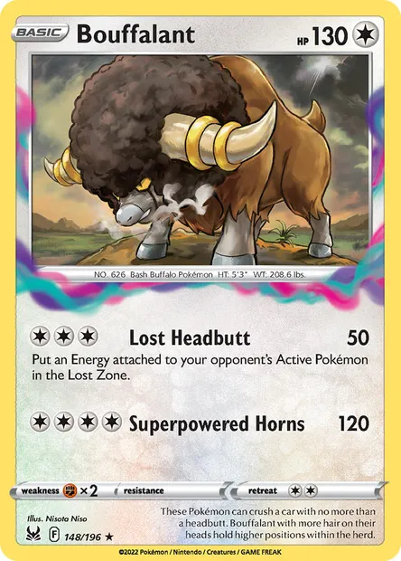 Bouffalant, Pokémon card LOR 148 — Lost Origin set