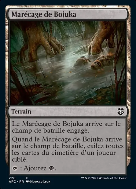 Marécage de Bojuka, carte Magic AFC 226 — extension Forgotten Realms Commander