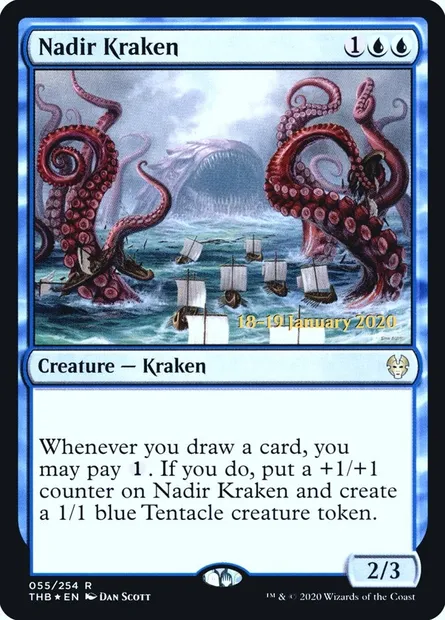 Kraken du nadir, carte Magic PTHB 55s — extension Theros Beyond Death Promos