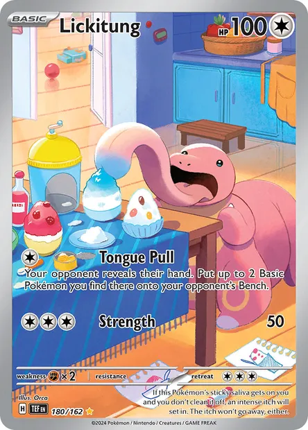 Lickitung, Pokémon card TEF 180 — Temporal Forces set