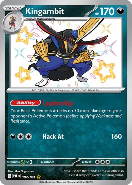 Kingambit, Pokémon card PAF 187 — Paldean Fates set