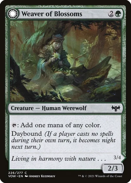 Weaver of Blossoms // Blossom-Clad Werewolf, Magic card VOW 226 — Innistrad: Crimson Vow set