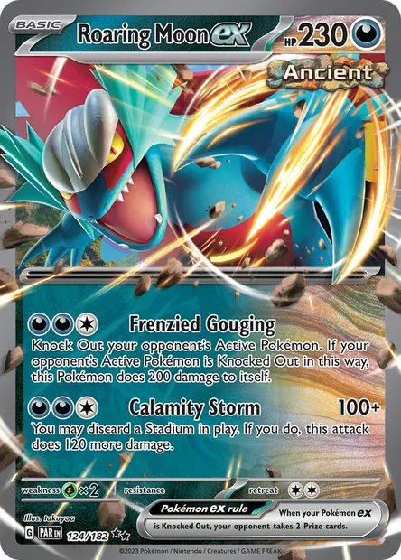 Roaring Moon ex, Pokémon card PAR 124 — Paradox Rift set