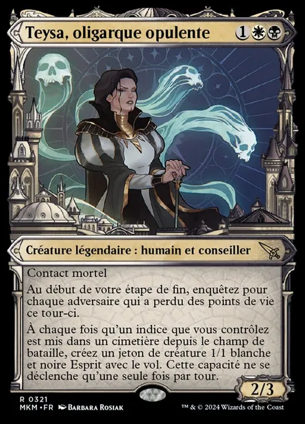 Teysa, oligarque opulente, carte Magic MKM 321 — extension Murders at Karlov Manor