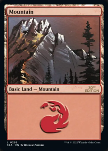 Mountain, Magic card 30A 292 — 30th Anniversary Edition set