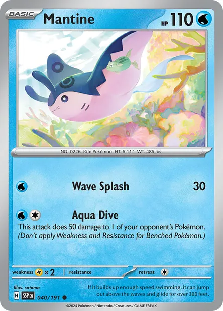 Mantine, Pokémon card SSP 040 — Surging Sparks set