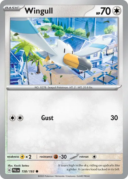 Wingull, Pokémon card PAL 158 — Paldea Evolved set