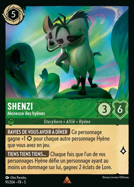 Shenzi - Meneuse des hyènes, carte Disney Lorcana CH5-091 — extension Ciel Scintillant