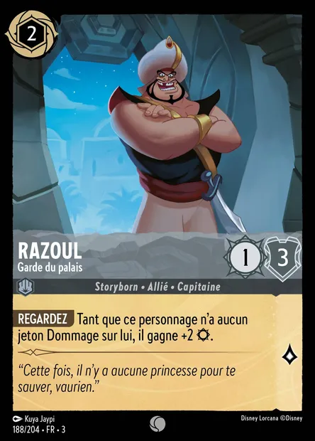Razoul - Garde du palais, carte Disney Lorcana CH3-188 — extension Les Terres d'Encres