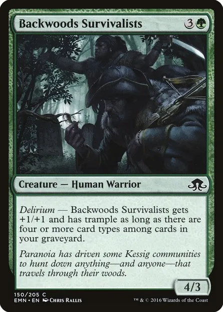 Backwoods Survivalists, Magic card EMN 150 — Eldritch Moon set
