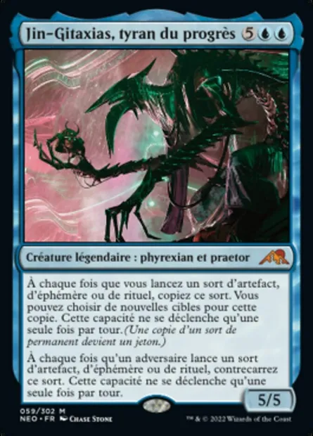 Jin-Gitaxias, tyran du progrès, carte Magic NEO 59 — extension Kamigawa: La Dynastie Néon