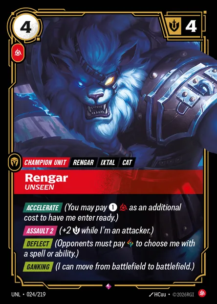 Rengar, carte Riftbound UNL 024 — extension Unleashed