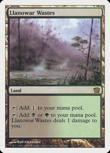 Llanowar Wastes, Magic card 9ED 322 — Ninth Edition set