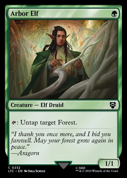 Arbor Elf, Magic card LTC 232 — Tales of Middle-earth Commander set