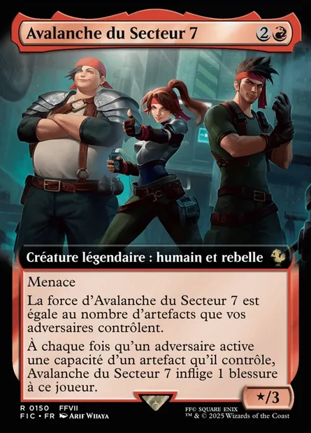 Avalanche du Secteur 7, carte Magic FIC 150 — extension Final Fantasy Commander