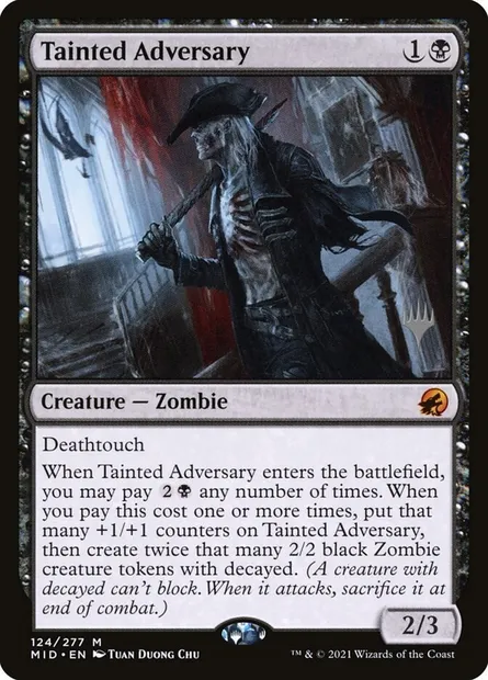 Tainted Adversary, Magic card PMID 124p — Innistrad: Midnight Hunt Promos set