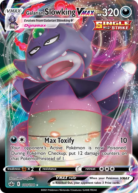 Galarian Slowking VMAX, Pokémon card CRE 100 — Chilling Reign set