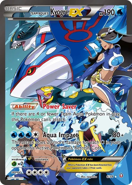 Team Aqua's Kyogre EX, Pokémon card DCR 6 — Double Crisis set