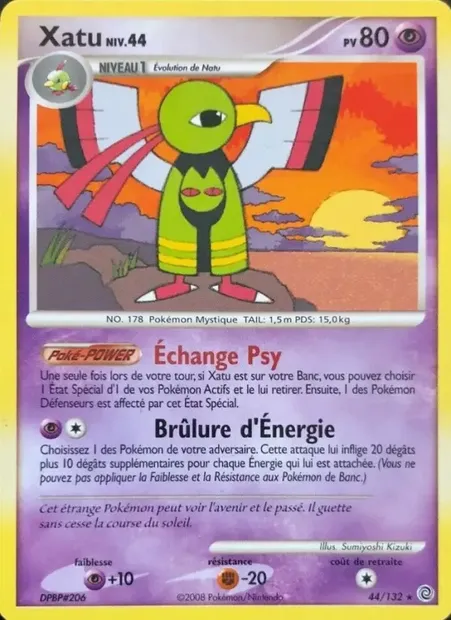 Xatu, carte Pokémon SW 44 — extension Merveilles Secrètes